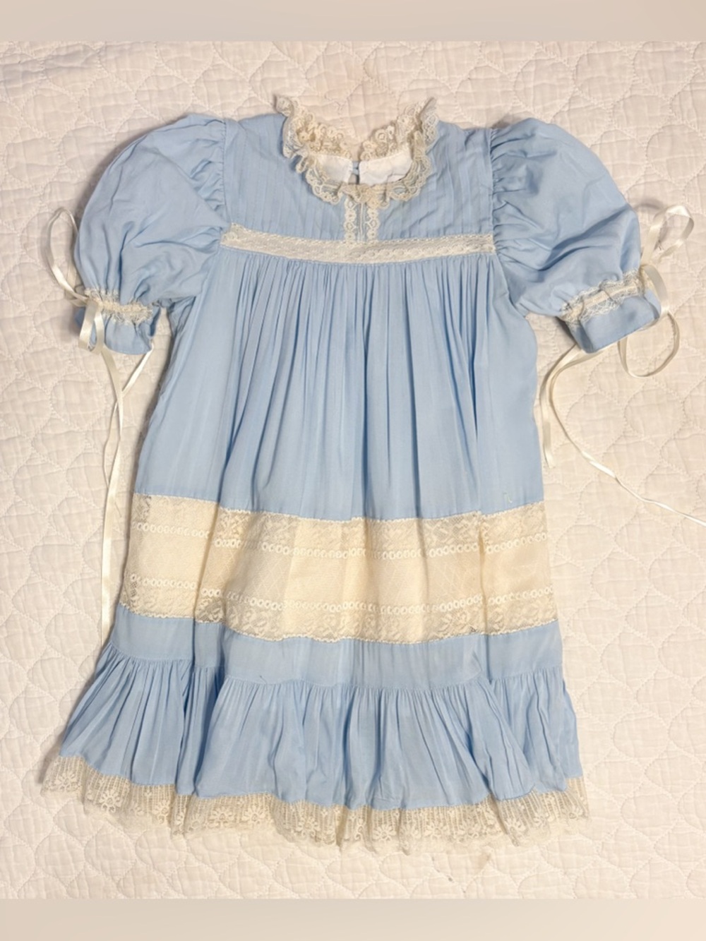 Light Blue/Ecru Heirloom Dress